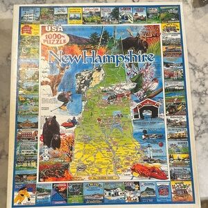 White Mountain New Hampshire Map Puzzle - Blue, Green, Red